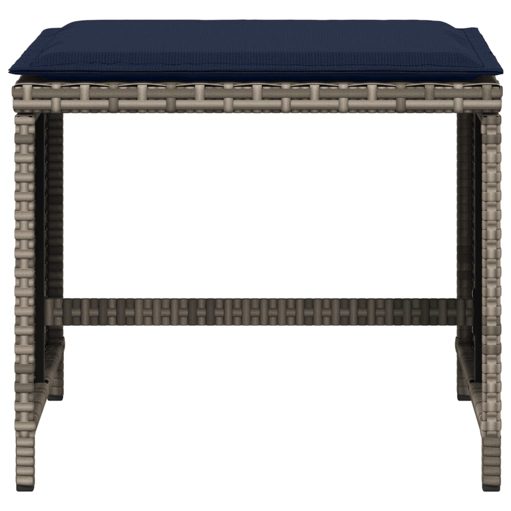 Tuinkrukken 4 st met kussens 40x40x35 cm poly rattan grijs