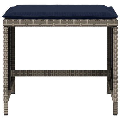 Tuinkrukken 4 st met kussens 40x40x35 cm poly rattan grijs