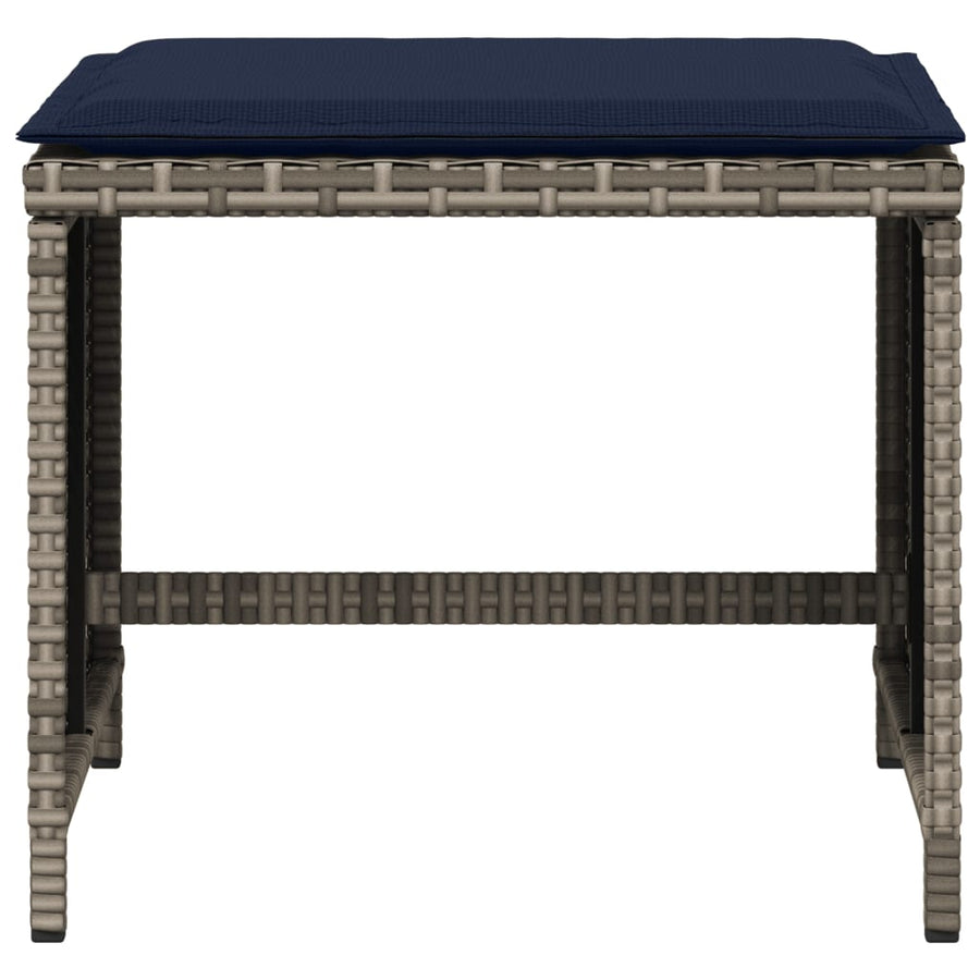 Tuinkrukken 4 st met kussens 40x40x35 cm poly rattan grijs