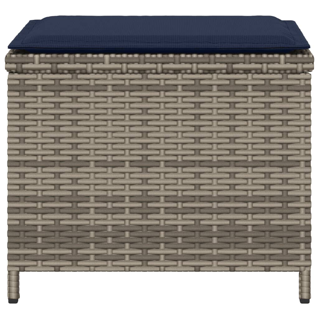 Tuinkrukken 4 st met kussens 40x40x35 cm poly rattan grijs