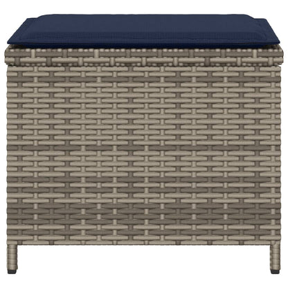 Tuinkrukken 4 st met kussens 40x40x35 cm poly rattan grijs