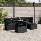 Loungeset 6-delig poly rattan zwart