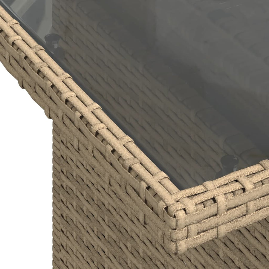 8-delige Loungeset met kussens poly rattan beige