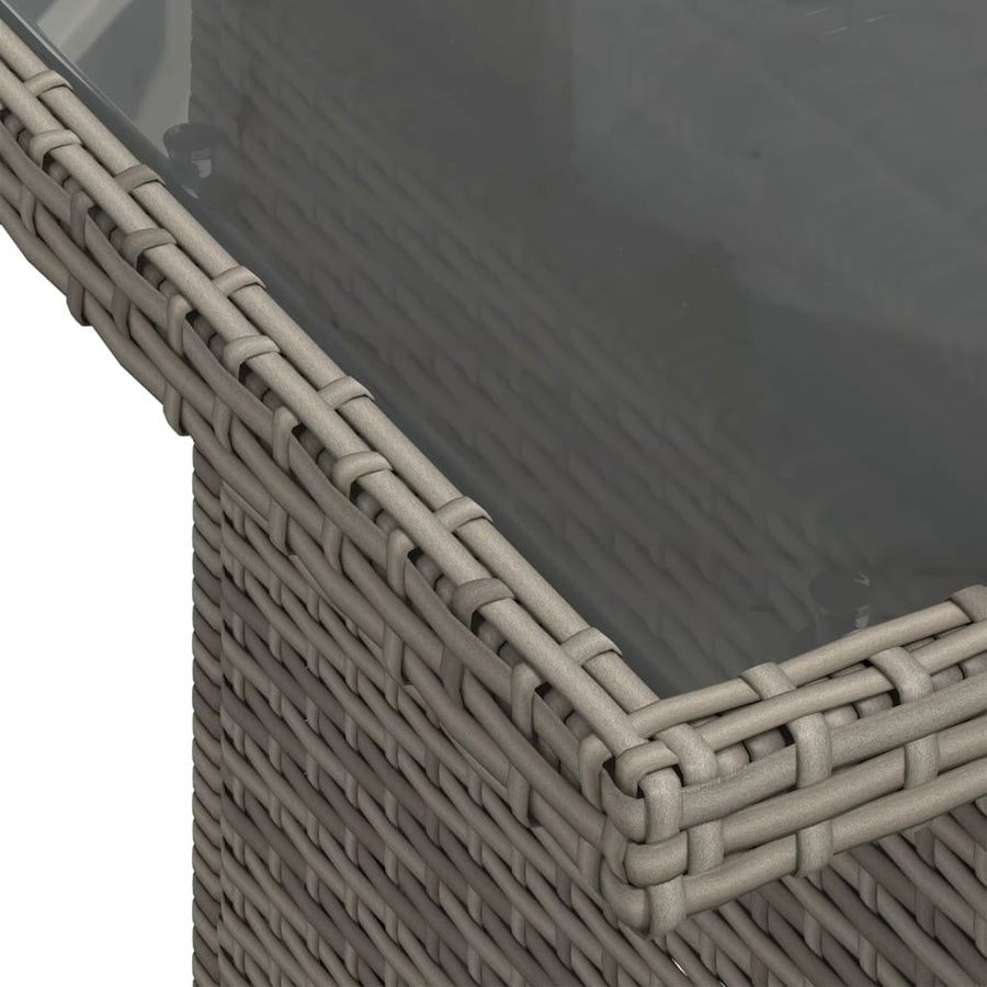 8-delige Loungeset met kussens poly rattan grijs