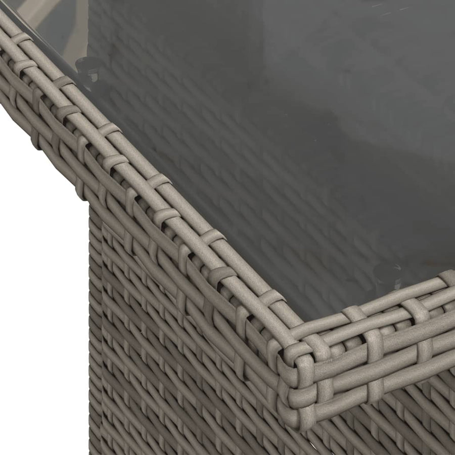8-delige Loungeset met kussens poly rattan grijs