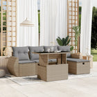 Loungeset 6-delig poly rattan beige