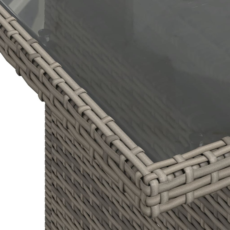 8-delige Loungeset met kussens poly rattan grijs