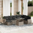 Loungeset 9-delig poly rattan lichtgrijs
