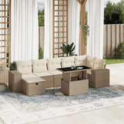 Loungeset 8-delig poly rattan beige