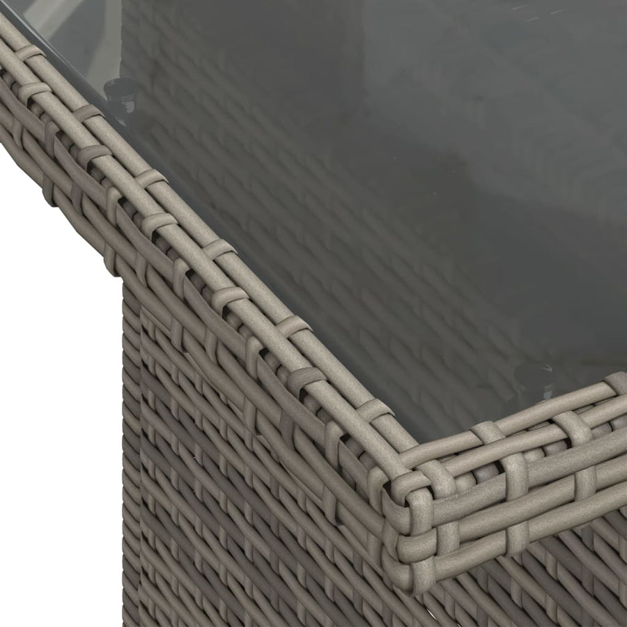 8-delige Loungeset met kussens poly rattan grijs