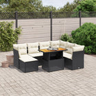 8-Delige Loungeset Met Kussens Poly Rattan Zwart