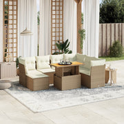 Loungeset 8-delig poly rattan beige
