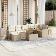 Loungeset 8-delig poly rattan beige