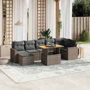 Loungeset 8-delig poly rattan grijs