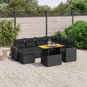Loungeset 8-delig poly rattan zwart