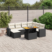 Loungeset 8-delig poly rattan zwart