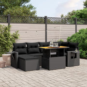 Loungeset 7-delig poly rattan zwart
