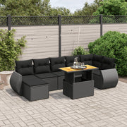 Loungeset 8-delig poly rattan zwart