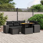 7-Delige Loungeset Met Kussens Poly Rattan Zwart