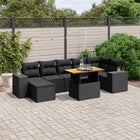 8-Delige Loungeset Met Kussens Poly Rattan Zwart