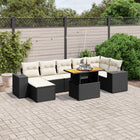 8-Delige Loungeset Met Kussens Poly Rattan Zwart