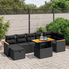 8-Delige Loungeset Met Kussens Poly Rattan Zwart