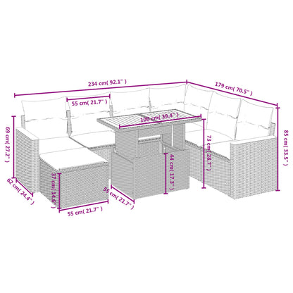 8-Delige Loungeset Met Kussens Poly Rattan Zwart