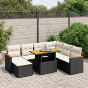Loungeset 8-delig poly rattan zwart