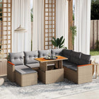 8-delige Loungeset met kussens poly rattan beige