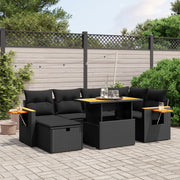 Loungeset 7-delig poly rattan zwart