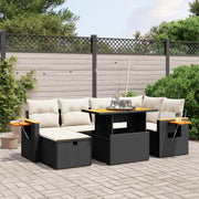 Loungeset 7-delig poly rattan zwart
