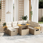 Loungeset 8-delig poly rattan beige