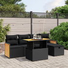 Loungeset 6-delig poly rattan zwart