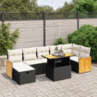 8-Delige Loungeset Met Kussens Poly Rattan Zwart