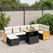 Loungeset 8-delig poly rattan zwart