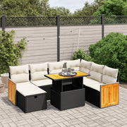 Loungeset 8-delig poly rattan zwart