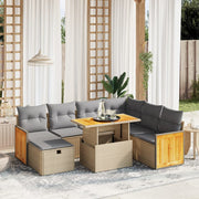 Loungeset 8-delig poly rattan beige