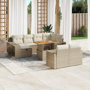 Tuinset 11-delig poly rattan beige