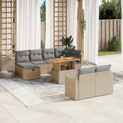 Tuinset 11-delig poly rattan beige