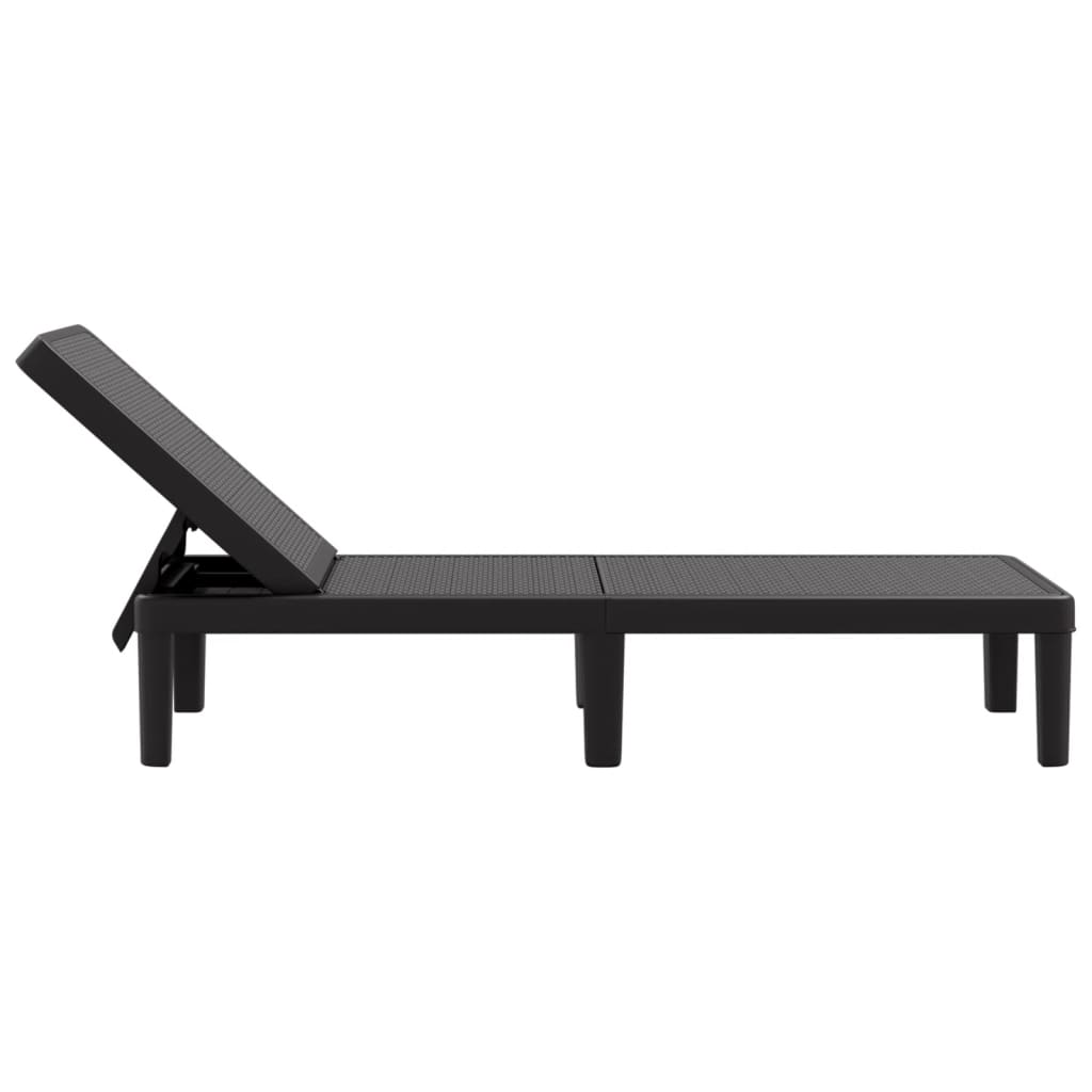 Ligbed 159x57x83,5 cm polypropeen zwart