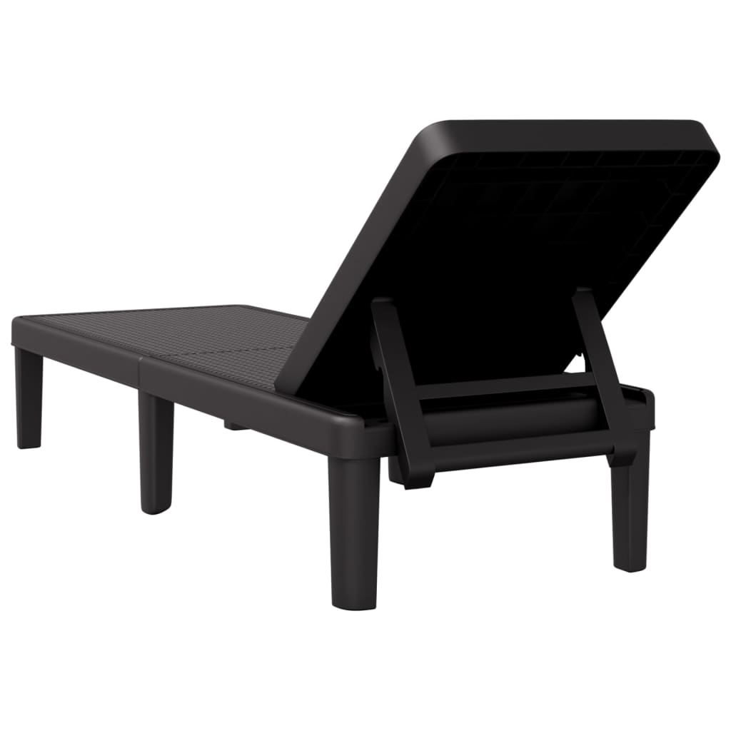 Ligbed 159x57x83,5 cm polypropeen zwart