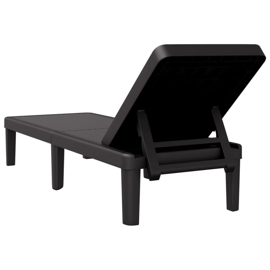 Ligbed 159x57x83,5 cm polypropeen zwart