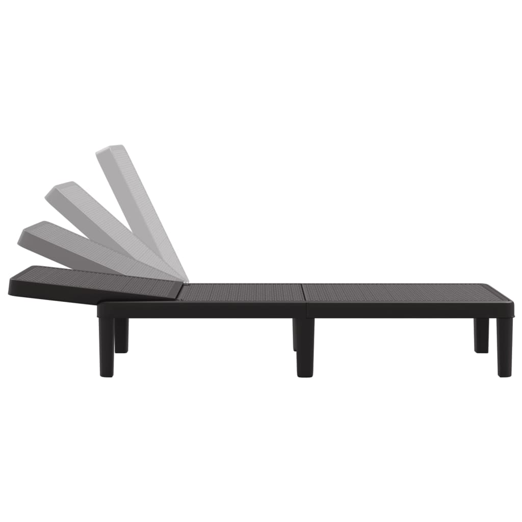 Ligbed 159x57x83,5 cm polypropeen zwart