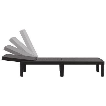 Ligbed 159x57x83,5 cm polypropeen zwart