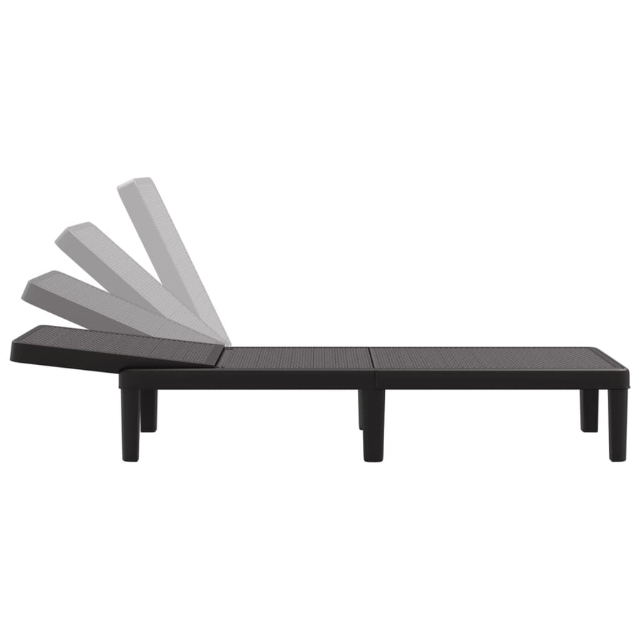 Ligbed 159x57x83,5 cm polypropeen zwart
