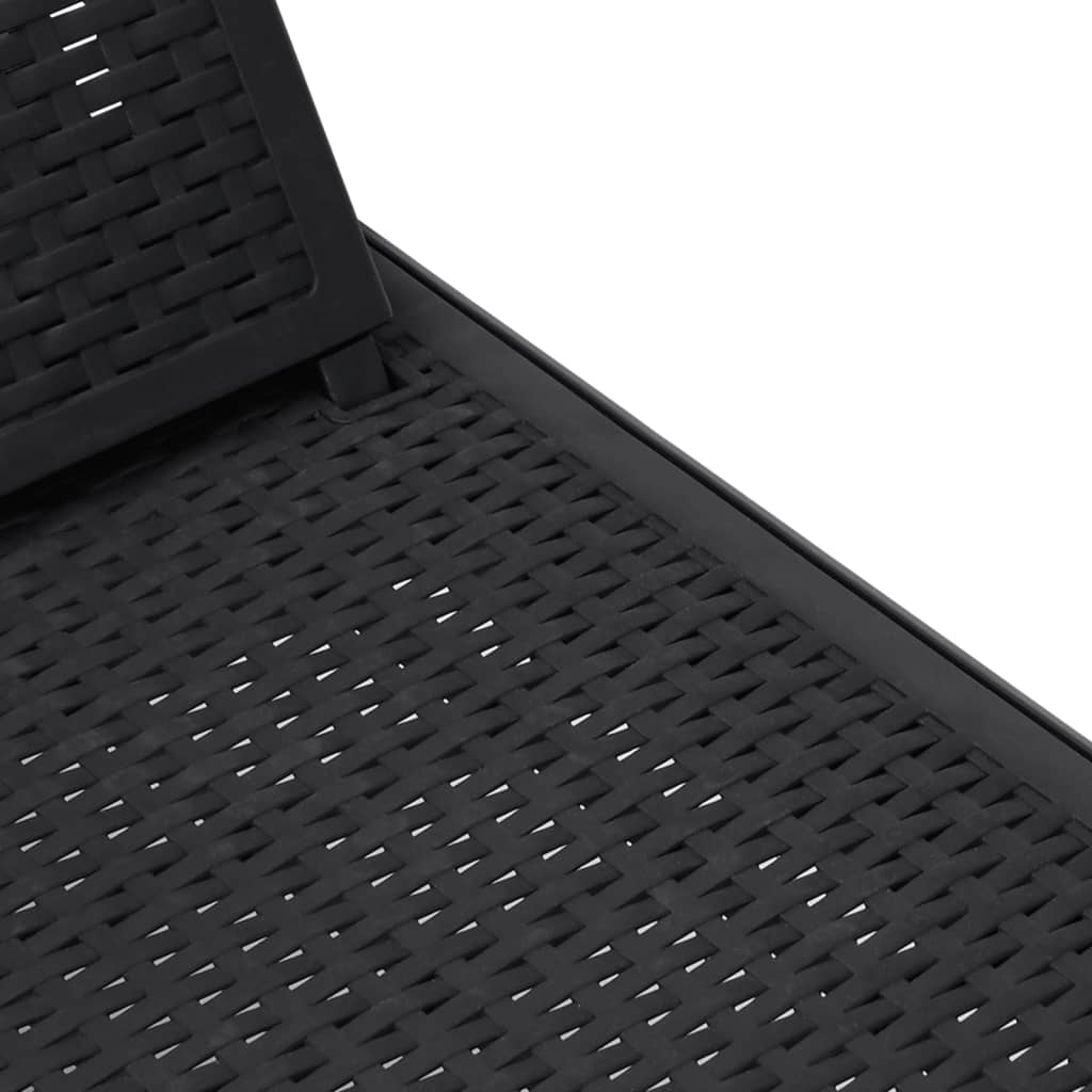 Ligbed 159x57x83,5 cm polypropeen zwart