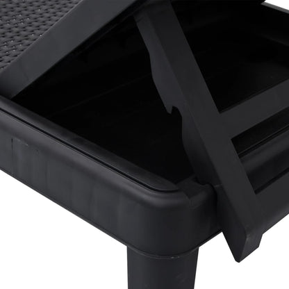 Ligbed 159x57x83,5 cm polypropeen zwart