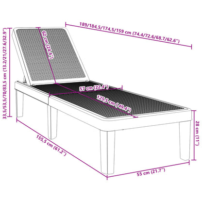 Ligbed 159x57x83,5 cm polypropeen zwart