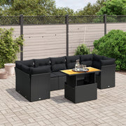 Loungeset 8-delig poly rattan zwart
