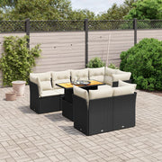 Loungeset 8-delig poly rattan zwart